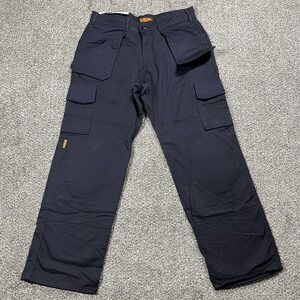 Thrive Workwear FR Pants Mens 34x30 Dark Blue Cargo Knee Pad‎ HRC2 Twill